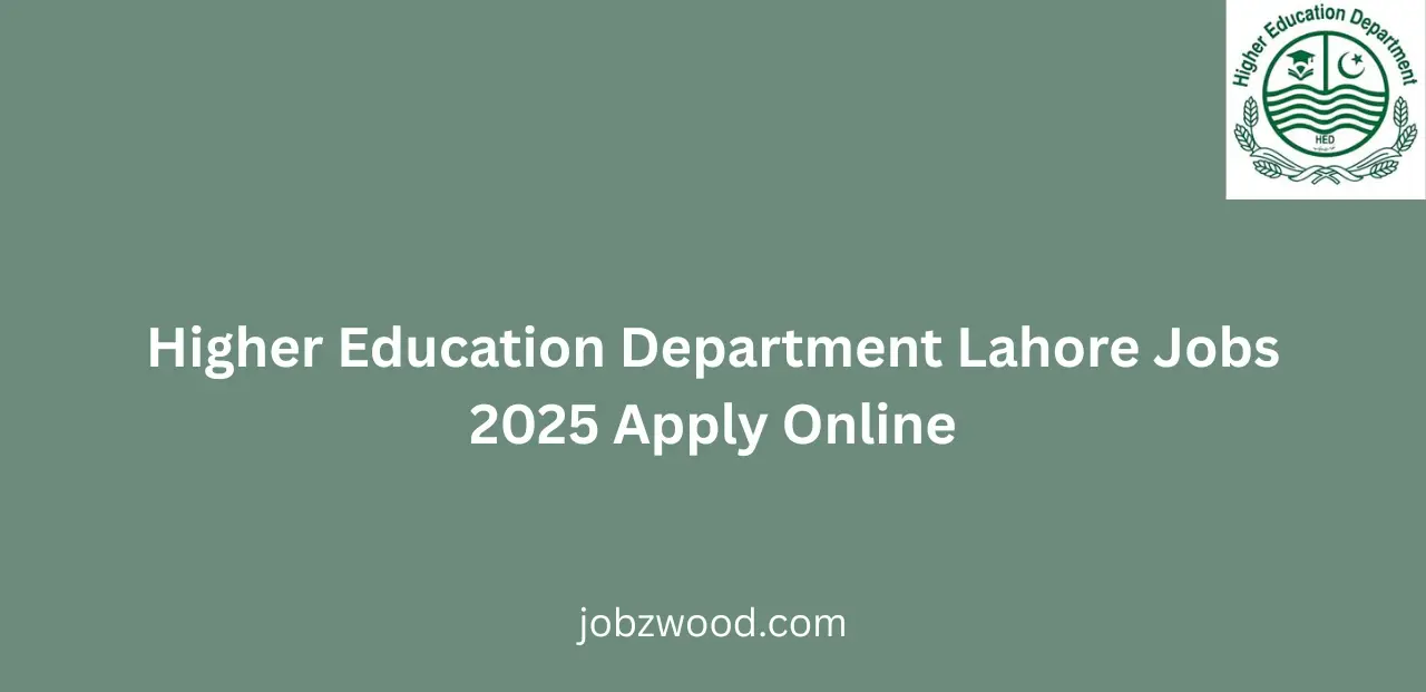 Higher Education Department Lahore Jobs 2025 Apply Online